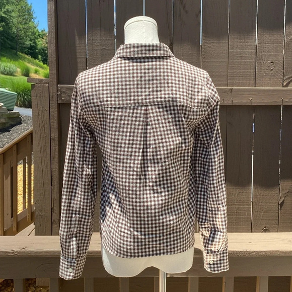 Madewell Flannel Tie Front Shirt In Gingham Check - Picture 9 of 13